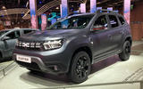 Dacia Duster 2022 new branding front quarter Paris motor show Dacia Duster 2022 new branding front quarter Paris motor show