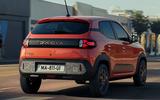 Dacia Spring rear three quarter tracking
