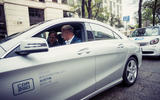 Daimler CEO Dieter Zetsche driving a Mercedes-Benz CLA
