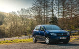 Dacia Sandero on a Welsh B-road