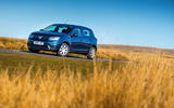 Dacia Sandero on a Welsh B-road