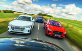 Jaguar I-Pace, Mercedes-Benz EQC, Audi E-tron and Tesla Model X driving