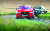 Jaguar I-Pace and Mercedes-Benz EQC cornering - front