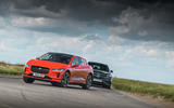 Jaguar I-Pace and Mercedes-Benz EQC cornering - front