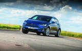 Tesla Model X cornering - front