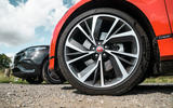 Jaguar I-Pace and Mercedes-Benz EQC front wheels