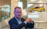 Volkswagen boss Herbert Diess talks to Autocar