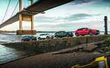 Jaguar I-Pace, Mercedes-Benz EQC, Audi E-tron and Tesla Model X parked