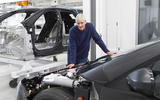 James Dyson with Dyson electric car