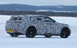 Electric Range Rover prototype winter testing rear Electric Range Rover prototype winter testing rear