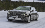 Electric BMW 3 Series prototype winter testing    front three quarter, dynamic (2)