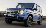 Electric G Class blue driving Electric G Class blue driving