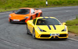 Ferrari 458 Speciale chased by Mclaren 650S