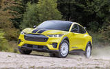 Ford Mustang Mach E Rally 2023 front quarter cornering off road Ford Mustang Mach E Rally 2023 front quarter cornering off road