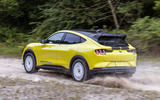 Ford Mustang Mach E Rally 2023 rear quarter tracking off road Ford Mustang Mach E Rally 2023 rear quarter tracking off road