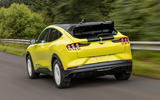 Ford Mustang Mach E Rally 2023 rear quarter tracking road Ford Mustang Mach E Rally 2023 rear quarter tracking road