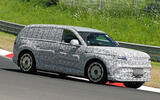 Genesis GV90 prototype testing at Nurburgring   cornering   front three quarters