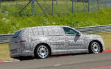 Genesis GV90 prototype testing at Nurburgring   cornering   rear side  Genesis GV90 prototype testing at Nurburgring   cornering   rear side