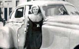 Ginger Rogers with car Ginger Rogers with car