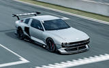 Hyundai N Vision 74 crossing finish line Hyundai N Vision 74 crossing finish line