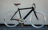 Subtle battery placement in the downtube boosts WATT New York Fixie's visual appeal Subtle battery placement in the downtube boosts WATT New York Fixie's visual appeal
