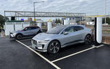 Jaguar i pace using a Tesla charger Jaguar i pace using a Tesla charger