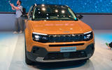 Jeep Avenger 2022 orange front static Paris motor show Jeep Avenger 2022 orange front static Paris motor show
