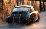 Kamm Porsche 912c restomod 2022 rear quarter burnout Kamm Porsche 912c restomod 2022 rear quarter burnout