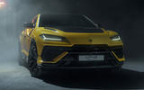 Lamborghini Urus Performante yellow front low angle smoke Lamborghini Urus Performante yellow front low angle smoke