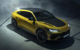 Lamborghini Urus Performante yellow static high view Lamborghini Urus Performante yellow static high view