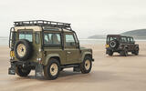 Land Rover Bespoke Works Defender V8 rear quarter tracking