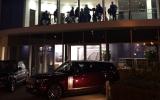 Employees gather at Land Rover