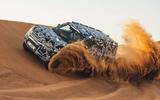 Land Rover Defender testing with Red Cross in Dubai