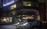 Maserati sports car test mule front