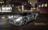 Maserati sports car test mule side front