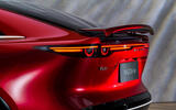 Mazda 6e 2026 rear spoiler raised Mazda 6e 2026 rear spoiler raised