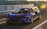 McLaren Artura Spider front three quarter tracking McLaren Artura Spider front three quarter tracking