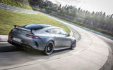 Mercedes-AMG GT 4-door coupe Nurburgring rear side