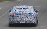 Mercedes AMG GT saloon EV camo white rear Mercedes AMG GT saloon EV camo white rear