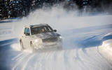 Mercedes-Benz GLB prototype ride 2019 - snow cloud cornering