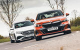 Mercedes E Class BMW 5 Series front