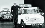 Alec Issigonis with a Mini