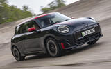 Mini Cooper Electric John Cooper Works   front right corner tracking Mini Cooper Electric John Cooper Works   front right corner tracking