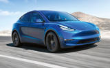 Tesla Model Y in blue - front