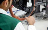 Hand stitched steering wheel