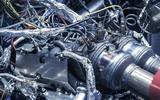 Aston Martin V6 engine exhaust detail Aston Martin V6 engine exhaust detail