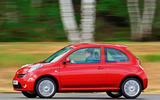 Nissan Micra at speed - side