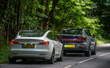 2020 Polestar 2 vs Tesla Model 3 - rear 2020 Polestar 2 vs Tesla Model 3 - rear