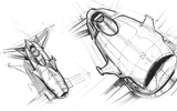 The original design sketch for Airspeeder - final designs have moved the concept on considerably