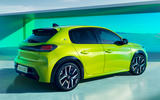 Peugeot e 208 2024 rear quarter static